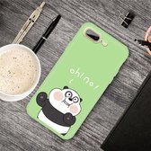 Voor iPhone 8 Plus & 7 Plus Cartoon dier patroon schokbestendig TPU beschermhoes (groene panda)