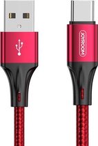 JOYROOM S-0230N1 N1-serie 0,2 m 3 A USB naar USB-C / Type-C Data Sync-oplaadkabel (rood)