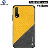 Voor Huawei Nova 6 PINWUYO Rong-serie schokbestendige pc + TPU + beschermhoes van chemische vezeldoek (geel)