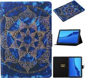 Voor Huawei MediaPad M5 lite Gekleurde Tekening Patroon Horizontale Flip Leren Case met Houder & Kaartsleuf & Slaap / Wekfunctie (Blauwe Mandala)
