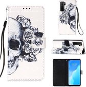 Voor Huawei nova 7 SE 3D Schilderen Horizontale Flip Leren Case met Houder & Kaartsleuf & Lanyard (Schedel)