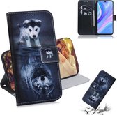 Voor Huawei P Smart S / Enjoy 10S / Y8P Gekleurde Tekening Horizontale Flip Leren Case met Houder & Kaartsleuf & Portemonnee (Wolf en Hond)