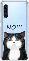 Voor Galaxy A90 5G schokbestendig geverfd transparant TPU beschermhoes (geen kat)