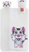 Voor Galaxy A71 schokbestendige Cartoon TPU beschermhoes (kat)
