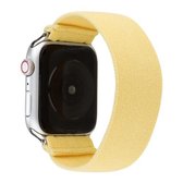 Effen kleur siliconen vervangende band horlogeband voor Apple Watch Series 6 & SE & 5 & 4 44mm / 3 & 2 & 1 42mm (crème geel)