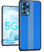 Voor Samsung Galaxy A52 5G Jianfeng-serie TPU + metalen schokbestendige beschermhoes (blauw)