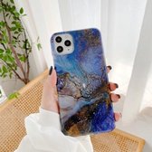 Marble Abstract Full Cover IMD TPU schokbestendig beschermend telefoonhoesje voor iPhone 11 Pro Max (Quicksand Gold)