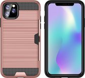 Mobigear Brushed Card TPU Backcover Hoesje - Geschikt voor iPhone 11 Pro Max - Roségoud