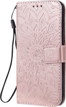 Apple iPhone 11 Pro Max Hoesje - Mobigear - Mandala Serie - Kunstlederen Bookcase - Roségoud - Hoesje Geschikt Voor Apple iPhone 11 Pro Max