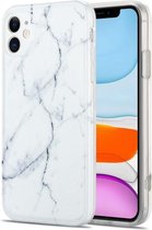 TPU glanzend marmeren patroon IMD beschermhoes voor iPhone 11 (wit)