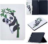 Voor Amazon Kindle Fire HD8 (2020) Gekleurde tekening patroon Horizontale flip lederen tas met houder & kaartsleuven & portemonnee (Panda Bamboo)