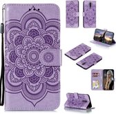 Voor Nokia 2.3 Mandala Embossing Patroon Horizontale Flip Leren Case met Houder & Kaartsleuven & Portemonnee & Fotolijst & Lanyard (Paars)