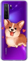 Voor Huawei P40 lite 5G / nova 7 SE schokbestendig Painted TPU beschermhoes (Love Corgi)