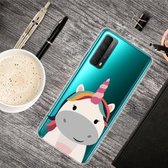 Voor Huawei P Smart 2021 Gekleurde tekening Clear TPU beschermhoesjes (Fat Unicorn)