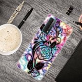 Voor Huawei P Smart 2021 schokbestendig geverfd transparant TPU beschermhoes (sterrenroos)