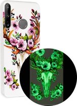 Voor Huawei P40 lite E Luminous TPU mobiele telefoon beschermhoes (Flower Deer)