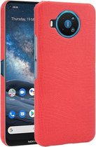 Voor Nokia 8.3 Shockproof Crocodile Texture PC + PU Case (Rood)