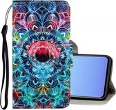 Voor Vivo V17 / V19 (Indonesië) 3D-gekleurde tekening Horizontale flip PU lederen tas met houder & kaartsleuven en portemonnee (mandala)