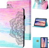 Voor Huawei MediaPad T5 10.1 Gekleurde Tekening Stiksels Horizontale Flip Leather Case met Houder & Card Slot (Kleurrijke Mandala)