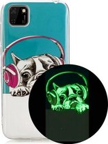 Voor Huawei Y5p Luminous TPU mobiele telefoon beschermhoes (headset hond)