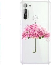Voor Motorola Moto G8 TPU-patroon zachte beschermhoes (bloemenparaplu)