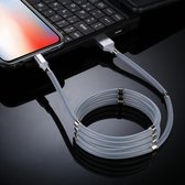 USB naar 8-pins lichtgevende magnetische aantrekkingskracht datakabel, lengte: 1 m (grijs)