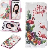 3D Gekleurde Tekening Patroon Horizontale Flip Leren Case voor Huawei Honor8C, met Houder & Kaartsleuven & Portemonnee (Engels Flamingo)