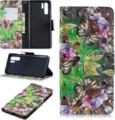 3D Gekleurde Tekening Patroon Horizontale Leren Flip Case voor Huawei P30 Pro, met Houder & Kaartsleuven & Portemonnee (Groene Vlinder)