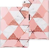 Voor iPad 10.2 Cross Texture Painted Horizontale lederen tas met slaap- / wekfunctie & kaartsleuf & houder & portemonnee (roze marmer)