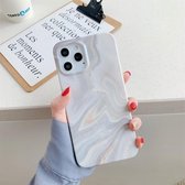 Marmeren patroon TPU beschermhoes voor iPhone 12/12 Pro (wit)