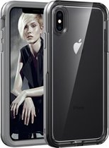 Grijs + zwart voor iPhone X / XS 2 in 1 TPU + pc effen kleurencombinatie Drop