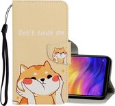 Voor Geschikt voor Xiaomi Redmi Note 7 3D Gekleurde Tekening Horizontale Flip PU Lederen Case met Houder & Kaartsleuven & Portemonnee (Shiba Inu)