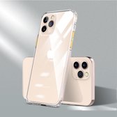 Voor iPhone 12/12 Pro Color Button Clear Volledige dekking Schokbestendig TPU-hoesje (transparant + geel)