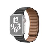 Voor Apple Watch Series 6 & SE & 5 & 4 40mm / 3 & 2 & 1 38mm lederen vervangende band horlogeband (zwart)