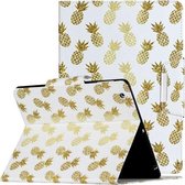 Voor iPad 4/3/2 Geschilderd patroon Horizontale flip lederen hoes met houder (ananas)