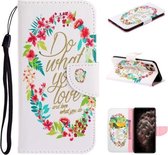 Voor iPhone 11 Pro Max Gekleurd tekenpatroon Horizontaal Flip TPU + PU lederen hoesje met houder & kaartsleuven & portemonnee & lanyard (Do What You Love)
