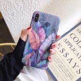 Geschilderde IMD Matte TPU telefoon beschermhoes voor iPhone XR (Firebird Leaf)