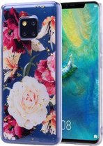 Cartoon patroon goudfolie stijl Dropping Glue TPU zachte beschermhoes voor Huawei Mate20 Pro (bloem)