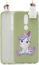 Voor OPPO F11 Cartoon schokbestendige TPU beschermhoes met houder (eenhoorn)