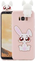 Voor Galaxy S8 Cartoon schokbestendige TPU beschermhoes met houder (konijn)
