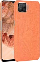 Voor OPPO F17 / A73 2020 schokbestendige krokodiltextuur pc + PU-hoes (oranje)