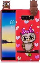 Voor Galaxy Note 8 schokbestendige Cartoon TPU beschermhoes (rode uil)