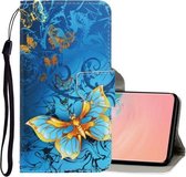 Voor Galaxy S10 3D Gekleurde Tekening Horizontale Flip PU Lederen Case met Houder & Kaartsleuven & Portemonnee (Jade Vlinder)