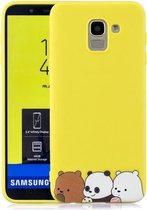 Voor Galaxy A6 + schokbestendige beschermhoes Volledige dekking siliconen hoes (Bear Family)