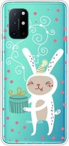 Voor OnePlus 8T Trendy schattig kerstpatroon Case Clear TPU Cover Phone Cases (Gift Rabbit)