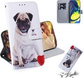 Schilderen Patroon Gekleurde Tekening Horizontale Leren Flip Case met Houder & Kaartsleuven & Portemonnee voor Galaxy M40 / A60 (Mopshond)