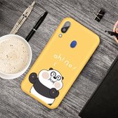 Voor Galaxy A30 Cartoon dier patroon schokbestendig TPU beschermhoes (gele panda)