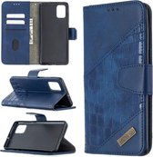 Voor Samsung Galaxy A71 bijpassende kleur krokodil textuur horizontale flip PU lederen tas met portemonnee & houder & kaartsleuven (blauw)