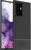 Voor Samsung Galaxy Note 20 Ultra iPAKY Carbon Fiber Texture Soft TPU Case (Zwart)