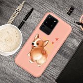 Voor Galaxy S20 Ultra Cartoon Animal Pattern Shockproof TPU beschermhoes (Orange Corgi)
